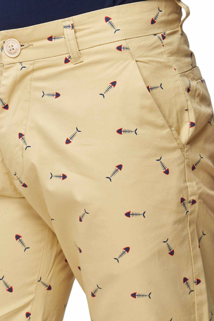 Men's Fish Printed Cotton Shorts