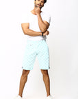 Men's Swan Print Cotton Shorts