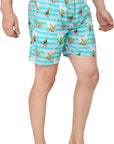 Men's Sky Blue Stripe Print Boxer Shorts