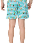 Men's Sky Blue Stripe Print Boxer Shorts