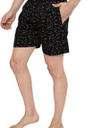 Men's Black Matchstick Print Boxer Shorts