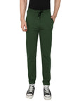 Men's Olive Elasticted Track Pants With Drawstring