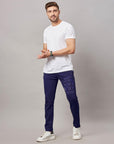 Men's Navy Track Pant with Right Side Print