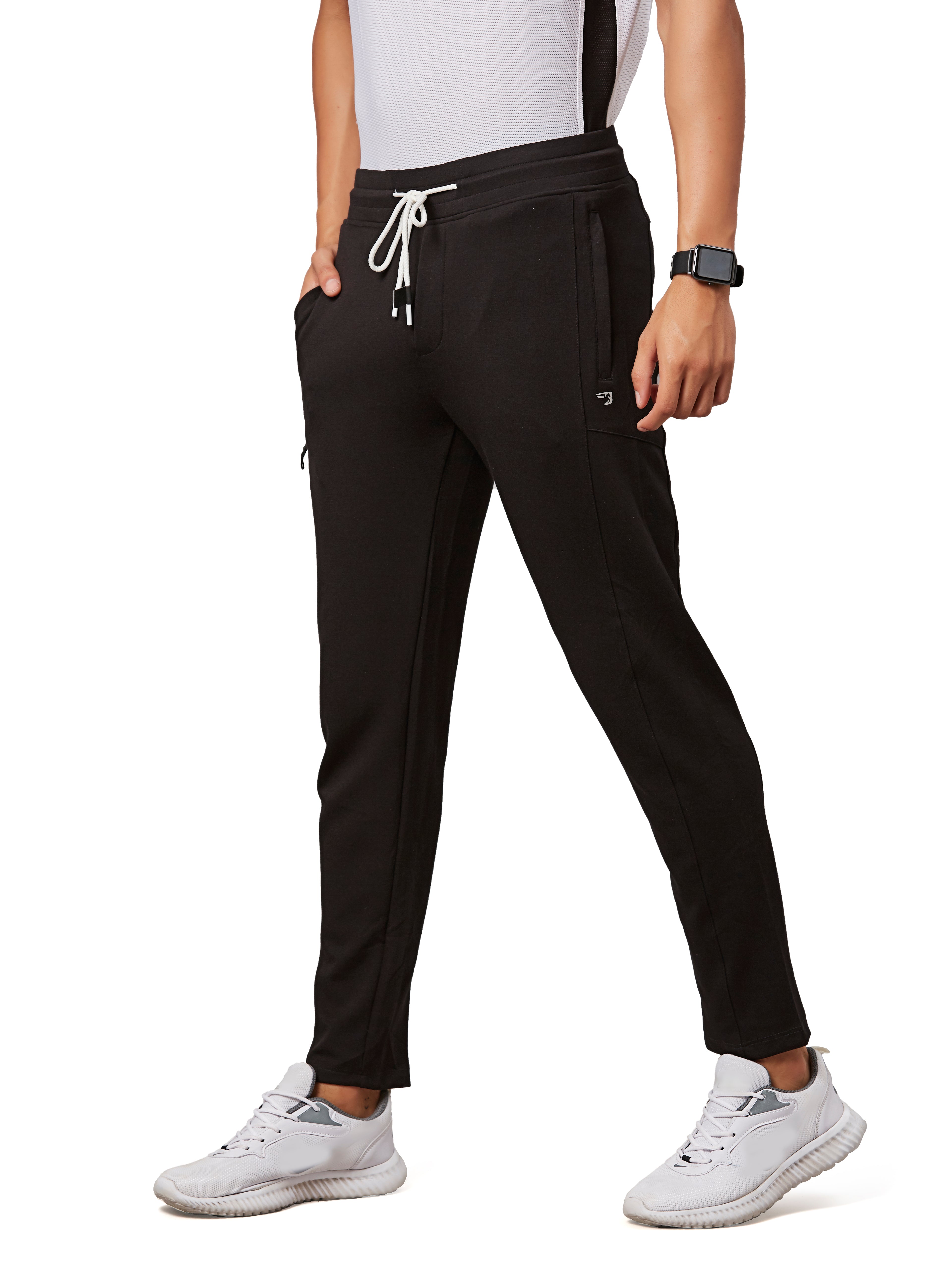 Men's Black Track Pant with Side Zip Pocket – Bodymark