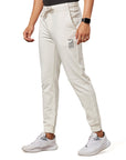 Men's White Elasticated Joggers