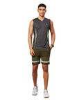 Men's V Neck Dark Grey Sleeveless T-Shirt