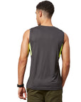 Men's V Neck Dark Grey Sleeveless T-Shirt