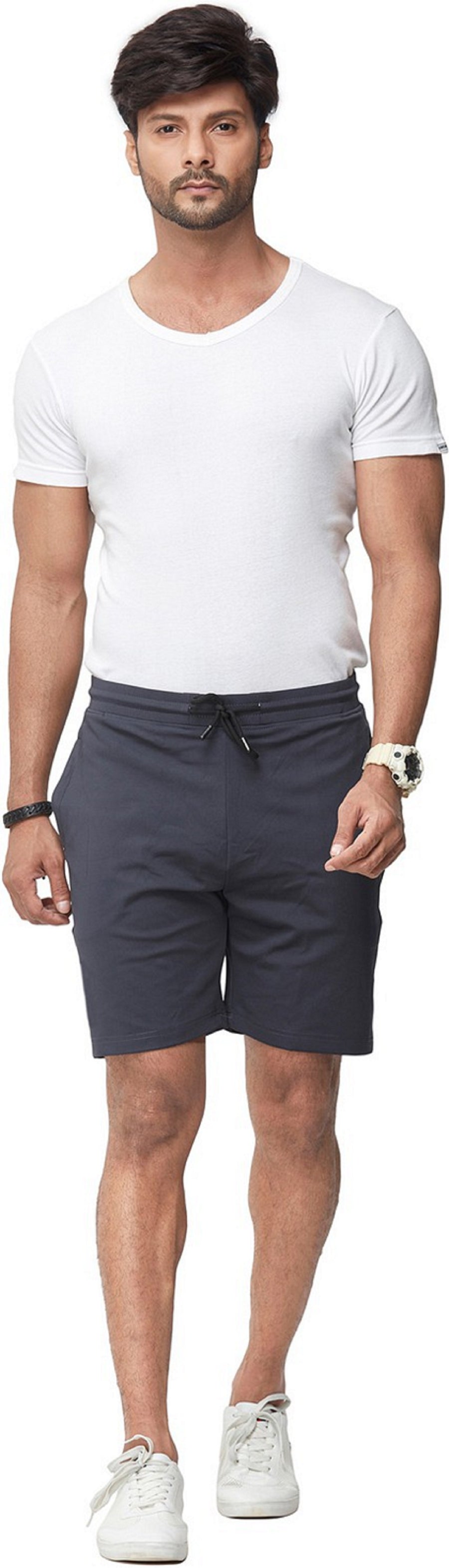 Men's Grey Regular Shorts