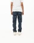 Mens Heavy Twill Navy Overdyed Cargo Pant