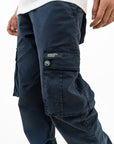 Mens Heavy Twill Navy Overdyed Cargo Pant