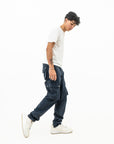 Mens Heavy Twill Navy Overdyed Cargo Pant