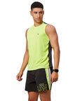 Men's Neon Yellow Sleeveless Sports T-Shirt