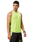 Men's Neon Yellow Sleeveless Sports T-Shirt