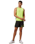 Men's Neon Yellow Sleeveless Sports T-Shirt