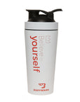 White Believe Stainless Steel Shaker Bottle with Spring Ball