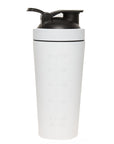 White Believe Stainless Steel Shaker Bottle with Spring Ball