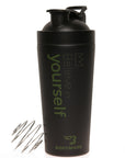 Black Believe Stainless Steel Shaker Bottle with Spring Ball