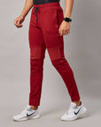 Men's Maroon Solid Track Pant