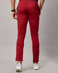 Men's Maroon Solid Track Pant