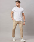 Men's Khaki Track Pant with Side Print