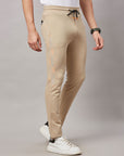 Men's Khaki Track Pant with Side Print