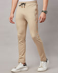 Men's Khaki Track Pant with Side Print