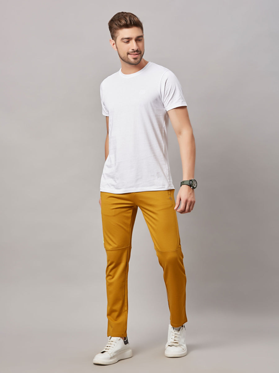Men's Mustard Track Pant with Side Print