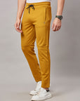 Men's Mustard Track Pant with Side Print