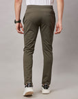 Men's Olive Track Pant with Right Side Print