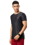 Men's Black Stitch Less T-Shirt