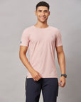 Men's Pink Stitch Less T-Shirt