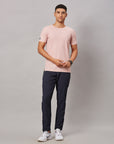 Men's Pink Stitch Less T-Shirt