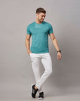 Men's Sea Green Basic Sports T-Shirt