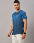 Men's Navy Sports T-Shirt Double Shade