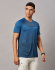 Men's Navy Sports T-Shirt Double Shade