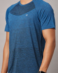 Men's Navy Sports T-Shirt Double Shade