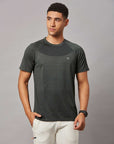 Men's Olive Sports T-Shirt Double Shade