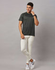 Men's Olive Sports T-Shirt Double Shade