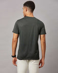 Men's Olive Sports T-Shirt Double Shade