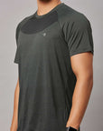 Men's Olive Sports T-Shirt Double Shade