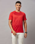 Men's Red Sports T-Shirt Double Shade