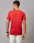 Men's Red Sports T-Shirt Double Shade