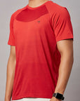 Men's Red Sports T-Shirt Double Shade