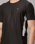 Men's Black Sports T-Shirt Fancy Style