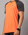 Men's Orange Sports T-Shirt with Two Colors