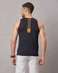 Men's Neon Orange Sleeveless Sports T-Shirt