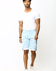 Men's Sky Stripe Printed Cotton Shorts