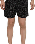 Men's Black Matchstick Print Boxer Shorts