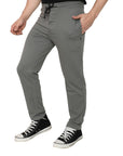 Men's Grey Elasticted Track Pants With Drawstring