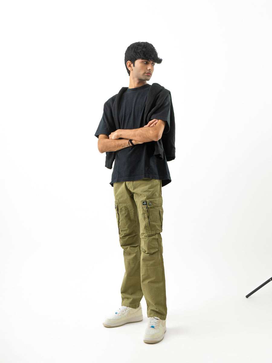 Mens Overdyed Moss Cargo Pant
